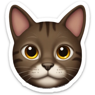 a drak brown cat that is a little bit thik sticker