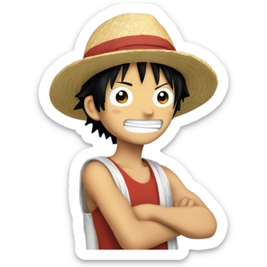 Luffy with a bree sticker