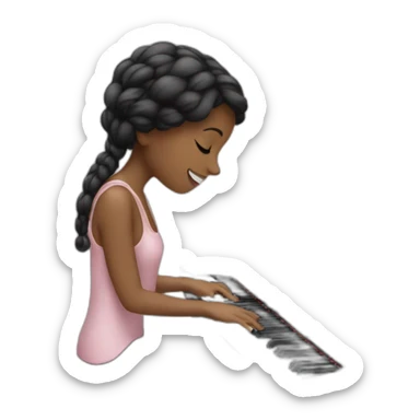 pianist girl with piano sticker