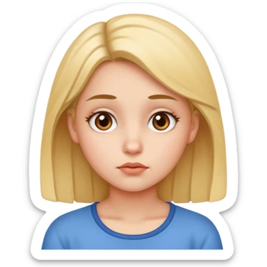 use this girl character, she is doing a thinking facial expression sticker