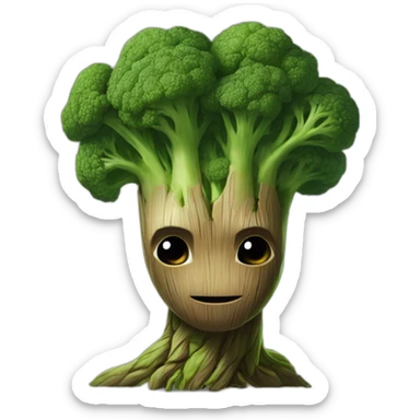 i am groot as a broccoli sticker