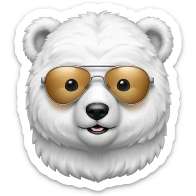 baby Polar bear with aviators sticker