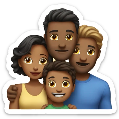 one hot mother and one hot father and two cute boys sticker