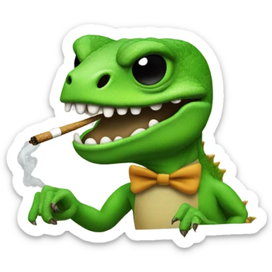lizard smoking weed sticker