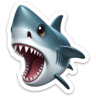 Shark exclamation point sticker