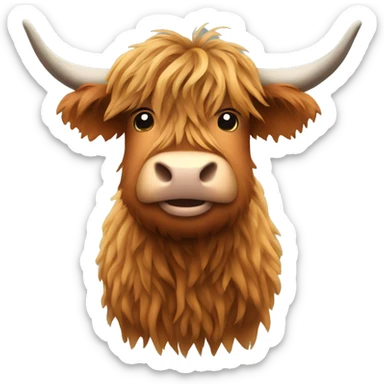 Highland cow wearing pullover sticker