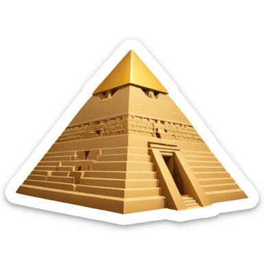 Egypt Pyramid, digital art emoji style, with professional lighting, no face on objects, white background sticker