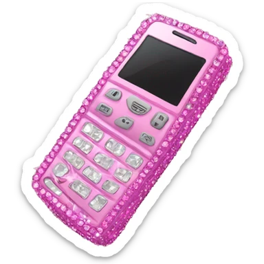 pink bedazzled flip phone sticker