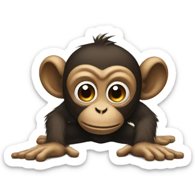 Monkey crawling on the floor sticker