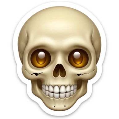 Skull smiling sweating sticker