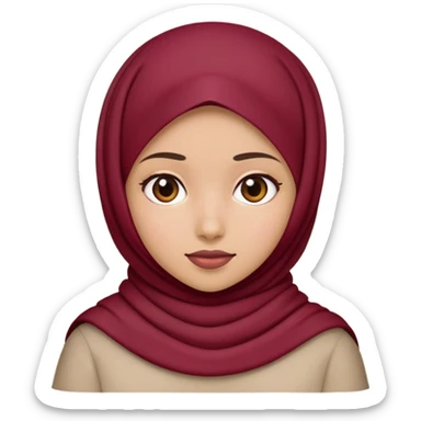 girl with maroon hijab emoji sticker