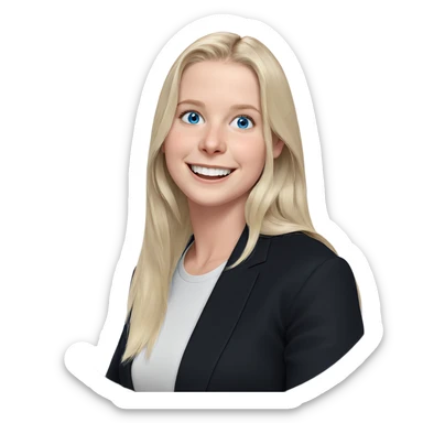 smiling girl with blue eyes sticker