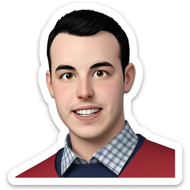 smiling boy with black hair sticker