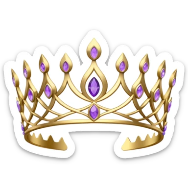 Elvish Tiara-crown with lilac flowers and amethyst crystals adorning it  sticker