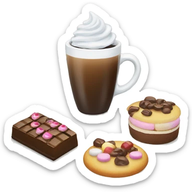 Raf coffee with sweets sticker