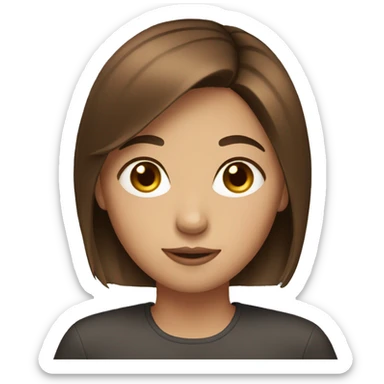 Short brown hair girl sticker