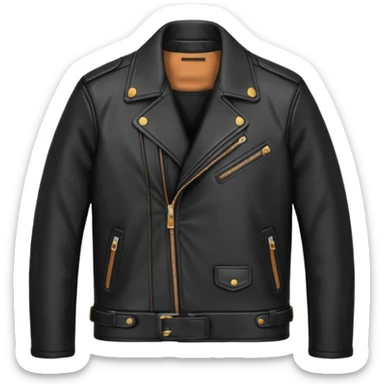 Black leather jacket with black shirt  sticker