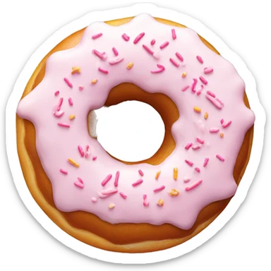 Donut with white frosting and light pink sprinkles  sticker
