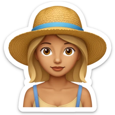 Straw Hat Woman sticker