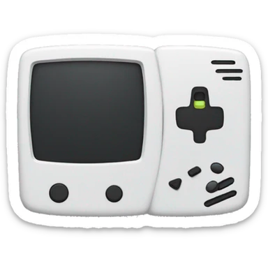 a standing stick figure holding a gaming console sticker