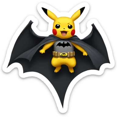 Pikachu dressed as Batman  sticker