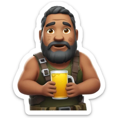 fat fortnite guy drinking chug jug sticker
