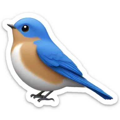 bluebird in a garden of flowers  sticker