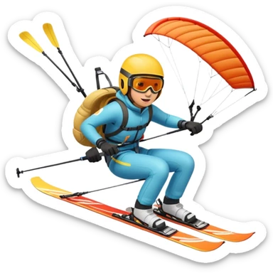 Speedriding emoji it’s a mixed of paragliding and skiing sticker