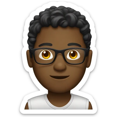 A black boy driving a car with glasses one sticker