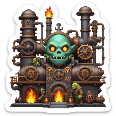 World of Warcraft industrial fantasy factory with goblins working sticker