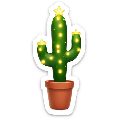 Ceramic christmas lighted Cactus  sticker