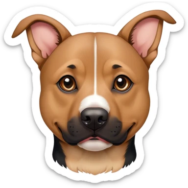 Pit bull/german shepherd mixed dog colored like a German shepherd with floppy ears sticker
