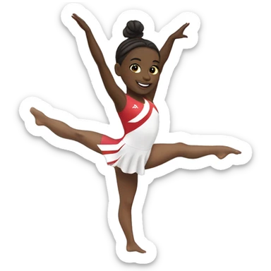 summer olympics girl cartwheel gymnastics sticker