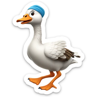 Silly goose running a triathlon sticker