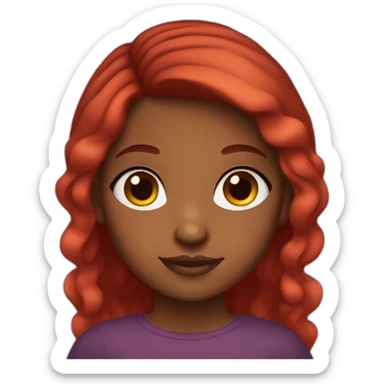 Brown girl with red ombré hair and brown eyes sticker
