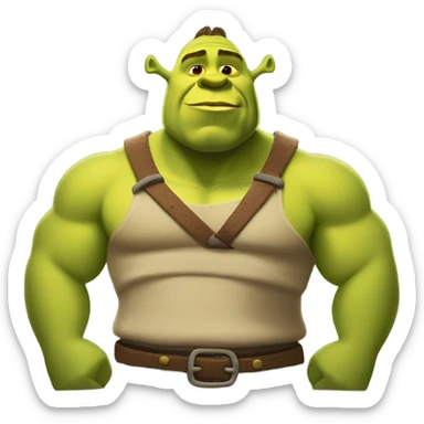 shrek with abs sticker
