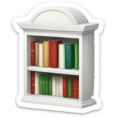small white bookshelf adorned with christmas ornaments sticker