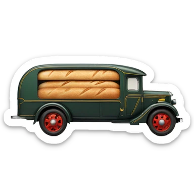 Art Deco Very long 1937 bread truck side view  sticker