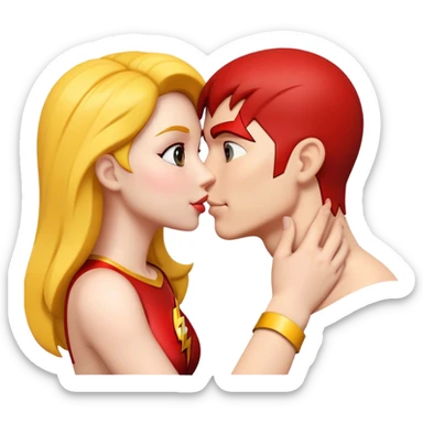 The Flash in Kiss She Flash Girl Romantic Hulk "3d Emoji Old" sticker