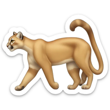 Puma (animal) walking on a treatmill sticker