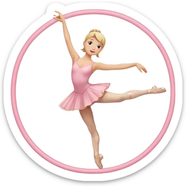 twirling ballerina blonde one leg bent in arms circle above head sticker