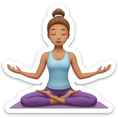 person in yoga pose balancing on one leg, centered and calm sticker
