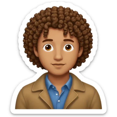 Hombre rizado enamorado  sticker