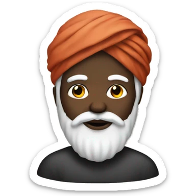 Black person with a white beard wearing a turban sticker