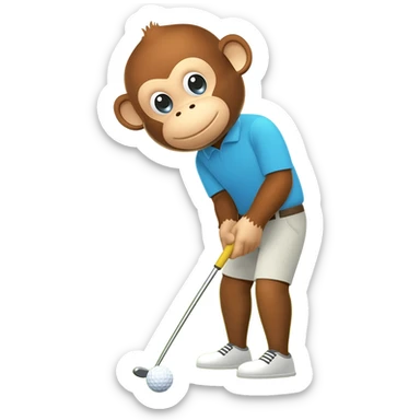 Golfing monkey sticker
