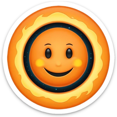make a blackhole, accretion disk and all, with an orange smiley face sticker