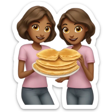 2 girls with crepes sticker