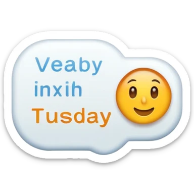 Tuesday text with a Beautiful finished sticker