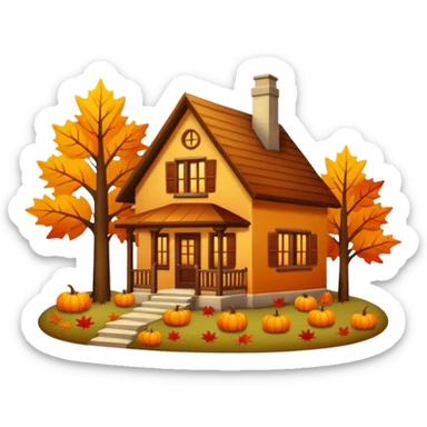 Cozy autumn home sticker