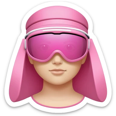 sporty pink shield visor sunglasses with extra thick bulky frame, athletic design, one-piece lens, heavy-duty look sticker